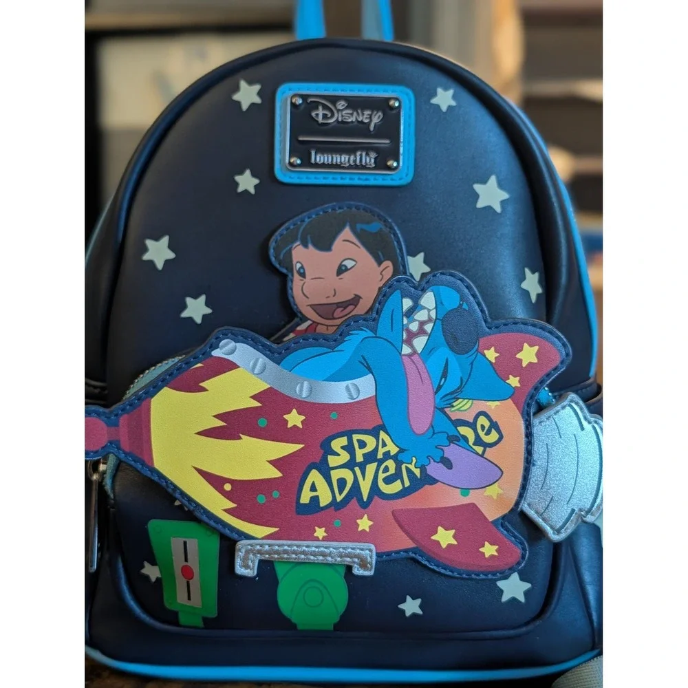 Disney Loungefly Lilo Stitch Space Adventure Glow Mini Backpack 2021 Rare  Movie